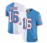 Men's Tennessee Titans #16 Treylon Burks White Blue 2023 F.U.S.E. Split Vapor Limited Throwback Jersey,baseball caps,new era cap wholesale,wholesale hats